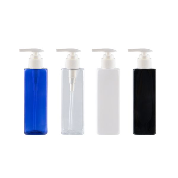 

250ml empty pet bottles with heart shape lotion pump 250cc shampoo container 25pcs square plastic cosmetic bottle