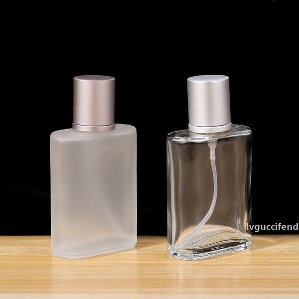 

30ml flat style frosted semi clear glass spray perfume bottle glass atomizer refillable bottles empty wb1965