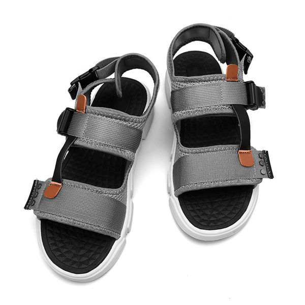 

s male walking plage big for flat slip casual sandal comfort white leather samool outdoor luxury de sandalhas summer sandales, Black