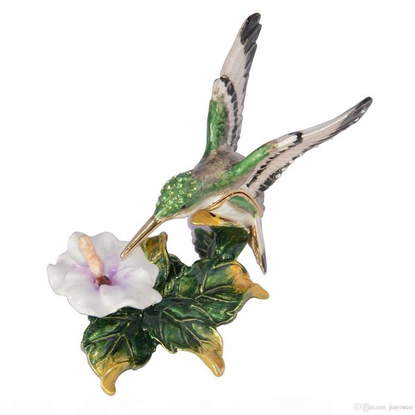 

колибри кристалл драгоценностей ювелирных изделий серьги брелока старинных коробок металлических украшения подарка для ее оловянных украшени, Black;white