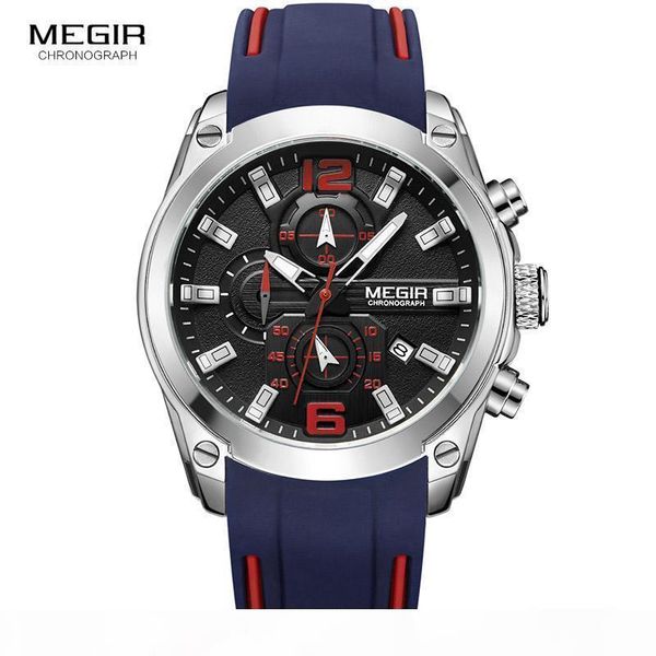 

j 2018 men ', s моды кварцевые часы с датой, светящимися руки, водонепроницаемый силиконовый резиновый ремешок наручные часы для человека, Slivery;brown