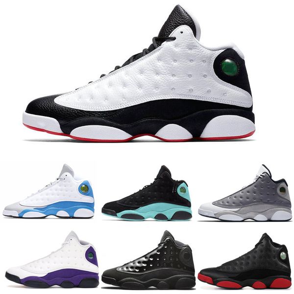 

13 13s men basketball shoes court purple he got game black cat melo dirty bred sports sneakers shoes