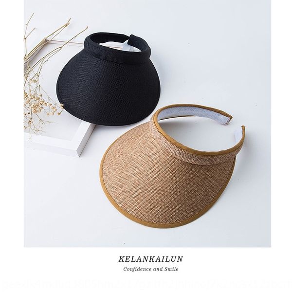 

empty straw sun sun hat women's summer face covering travel all-match beach big edge straw hat women's seaside, Blue;gray