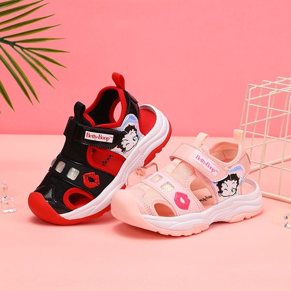 

ufi3g betty 2020 new soft bottom wear-resistant sandals baby shoes color matching girl sandals shock absorption anti-slip breathable baby sh, Black;red