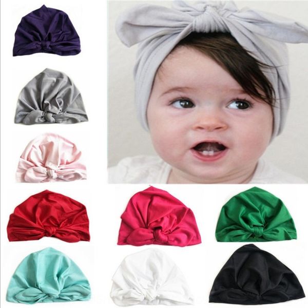 

baby products baby rabbit ear milk silk pullover knot pullover india hat milk silk children's hat, Yellow