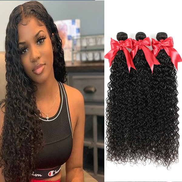 

malaysian kinky curly bundles with closure curly human hair bundl styleicon 3 bundles curly bundles with closure, Black