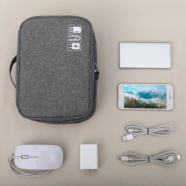 

многофункциональный путешествия digital mobile power headset u диск хранения данных кабель сумка usb gadget организатор y200714, Blue;pink