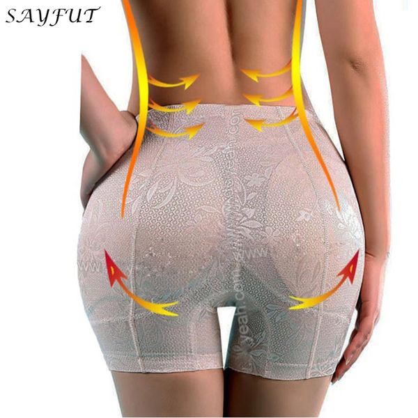 SAYFUT Ladies Butt Lifter Panty imbottito Miglioramento Body Shaper Mutandine Donna Senza cuciture Butt Hip Enhancer Shaper Intimo M-4XL Y200710
