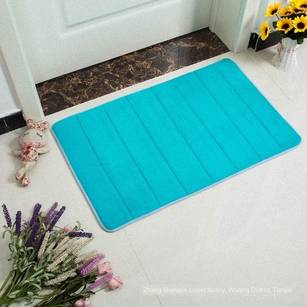 

thickened 1.6cm carpet slow springback coral fleece memory cotton carpet floor door mat bathroom kitchen water absorbing floor mat