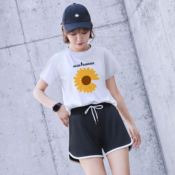 

t-shirt two piece set short and shorts fashion daisy casual clothes plus size sweatsuit 2 piece outfits women tracksuit, Gray