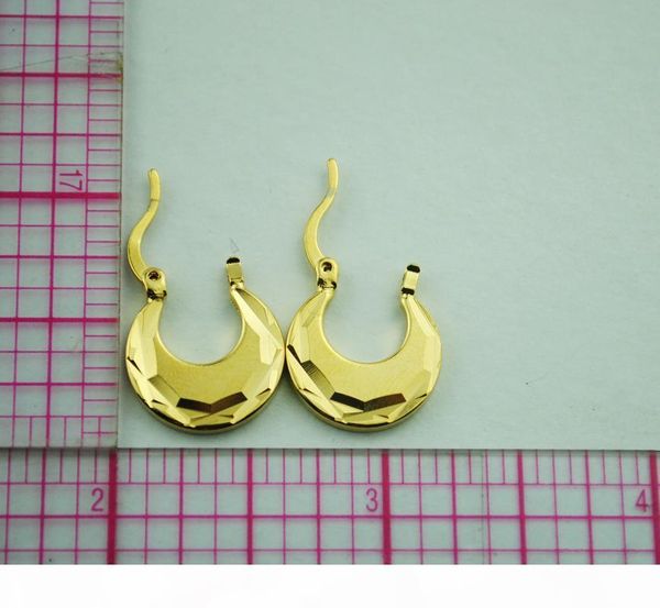 

r fashion 14 k solid yellow gold gf drop earrings for women christmas gift simple temperament small earring trendy flat jewelry, Golden;silver