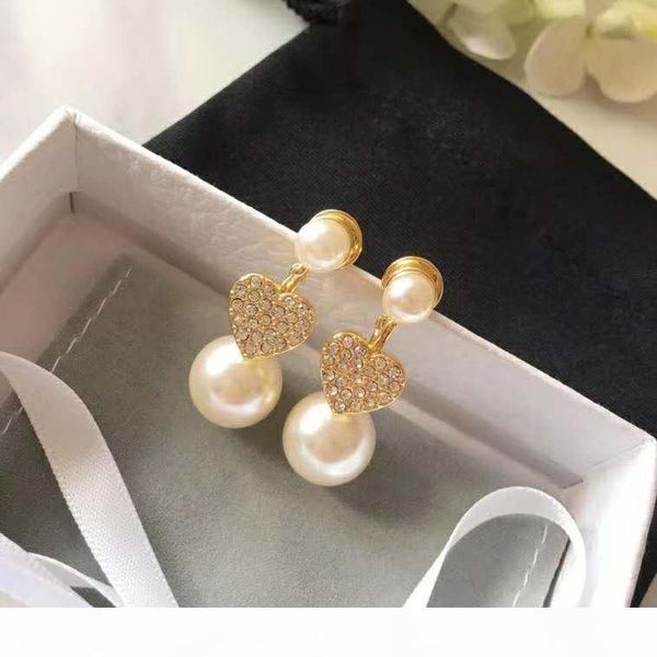 

f fashion new style big and small pearl love designer earrings luxury designer jewelry women earrings, Golden