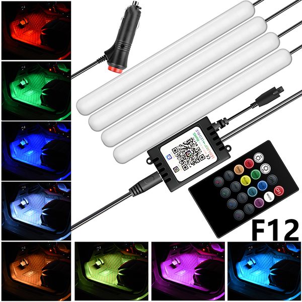 

car atmosphere light foot light usb/cigarette lighter remote control app interior decorative ambient led lamp strip accessories