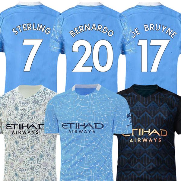 

20 21 soccer jersey city 2020 2021 g. jesus mahrez de bruyne kun aguero football shirt mendy man manchester men soccer shirts, Black;yellow