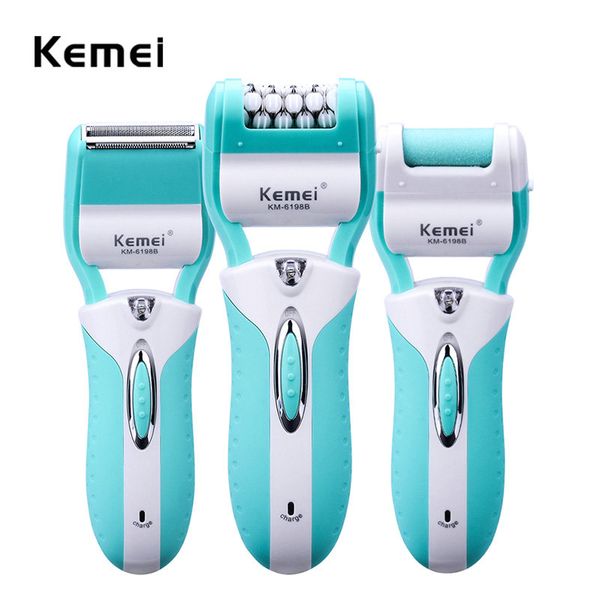 

kemei epilator rechargeable lady hair removal machine for women bikini leg underarm armpit body eyebrow epilator km 6198b hairclippersdesign