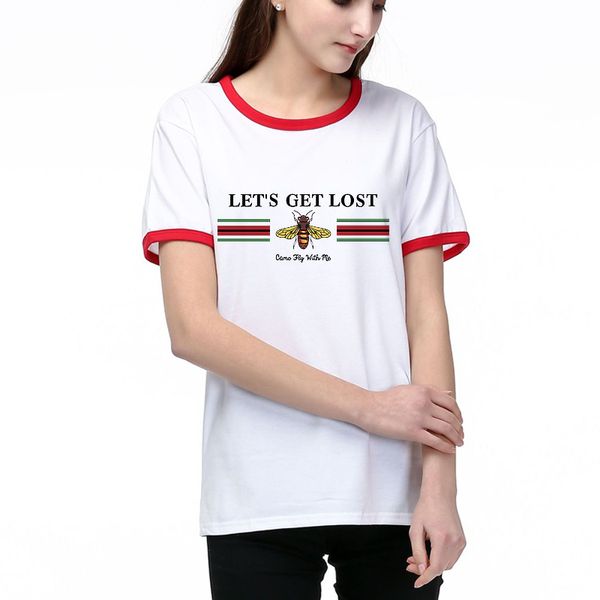 

women's t-shirt 20ss summer casual trend fashion print gentlewoman's t-shirt women's short sleeve 2-color selected size s-2xl, White