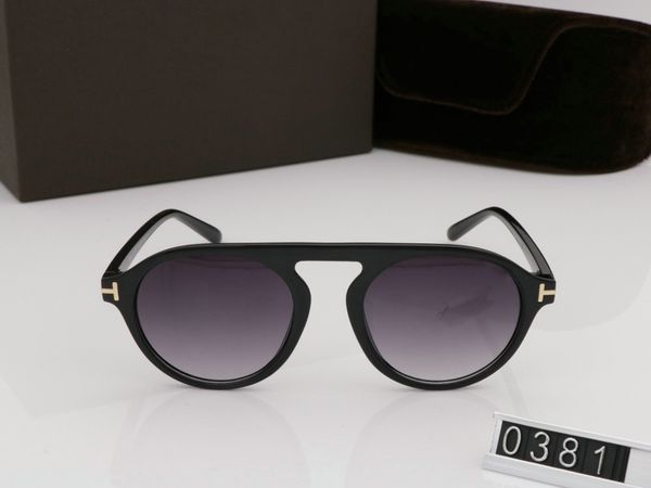 

2019 new fashion round sunglasses for man woman eyewear tom designer square sun glasses uv400 ford lenses trend with box sunglasses tf0381, White;black