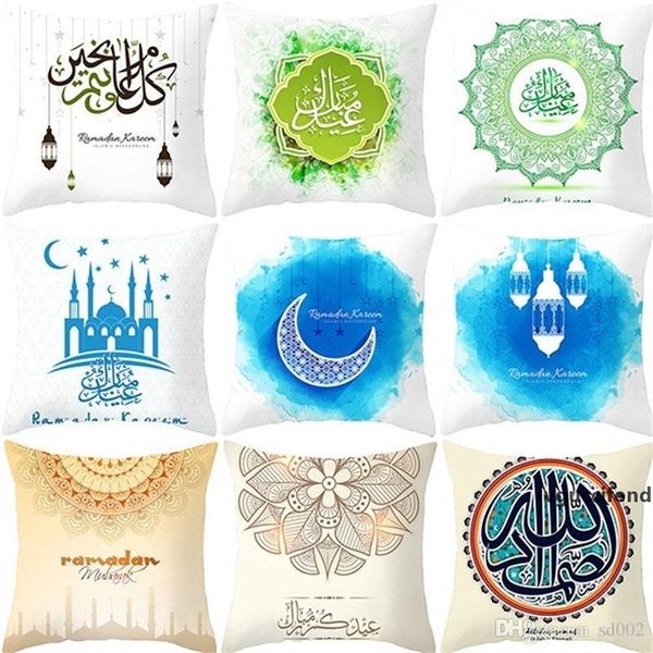 

45*45cm muslim car cushion cover one side printing square fashion ethnic style decorative pillow caseramadan decoration home textiles 2jze1
