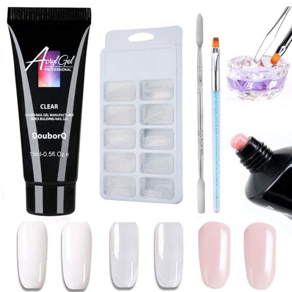 

5pcs crystal jelly nail art diy enhancement quick extension salon uv varnish professional kit manicure semi permanent
