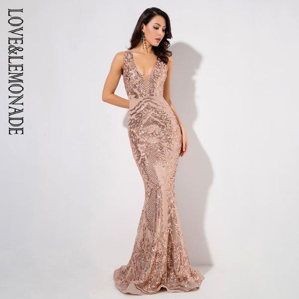 

love&lemonade deep v-neck rose gold geometric sequins mesh lining sleeveless dress lm81336, Black;gray