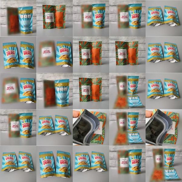 

sherbinskis bacio gelato peanut butter breath smell proof mylar bags stand up pouch packaging bags for dry herb flowers svkes otsweet, Pink;blue