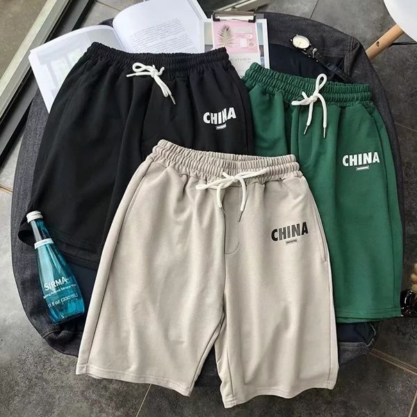

men's summer loose printed casual korean style trendy underpants and and shorts medium pants trendy ins all-match sports shorts