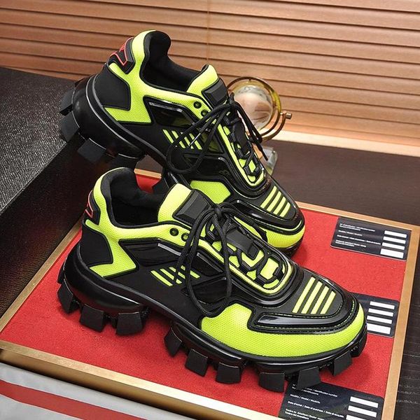 

luxury casual shoes for men platform flats tennis comfort trendy footwears lace up trainers cloudbust thunder knit sneakers s336, Black