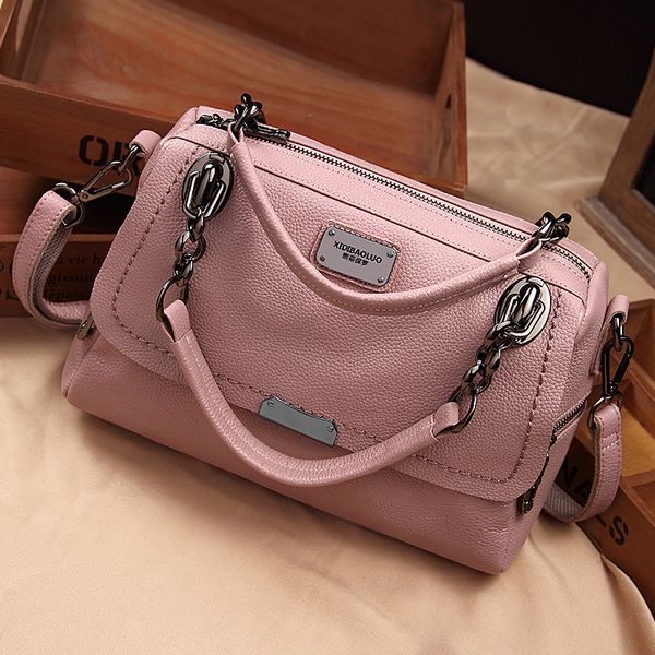 

2020 women pu leather one shoulder crossbody chain handbag girls fashion messenger bags female blue large capacity purse