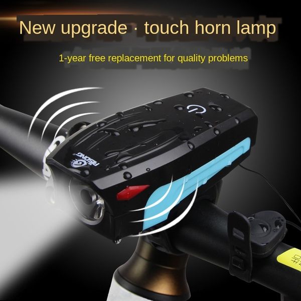 

as-0909 new lamp bicycle bicycle usb rechargeable touch charged bell lamp super loud bell, Silver