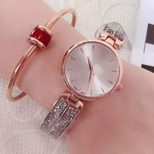 

bracelet watch suit diamond women's watches quartz watch clocks fashion small and delicate european beauty simple women gift 400 sport, Slivery;brown