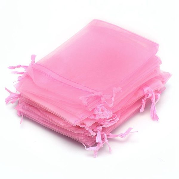 

24pcs gauze jewelry wedding candy favor gift bag pouch pink 9x12cm