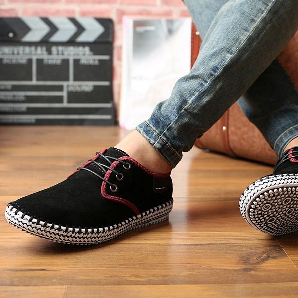 

2020 new cross-border large handmade mens shoes new korean mens running sneakers casual shoes student shoes wholesale, Black