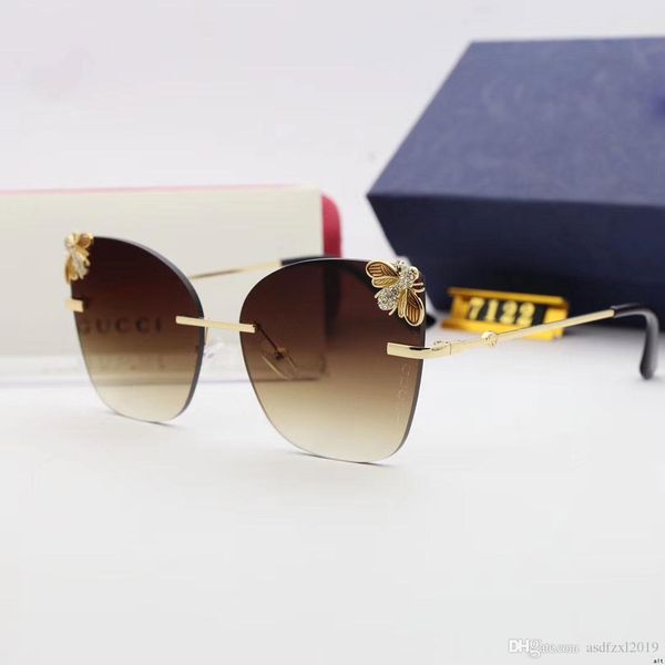 

дизайнер женщины bee солнцезащитные очки без оправы большой кадр женщины вождения sunglass buffalo horn ocean lentes женские очки бабочка со, Black