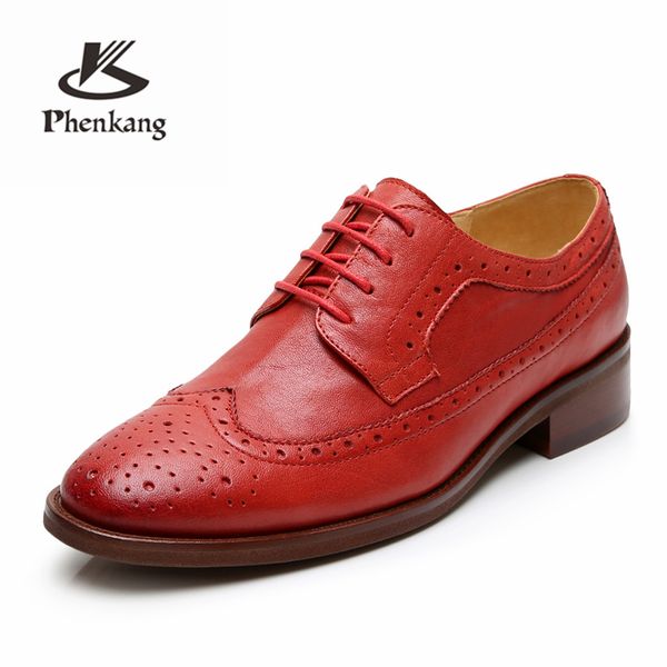 

yinzo women genuine leather flats oxford shoes woman sneakers lady brogues vintage casual shoes for women blue 2020 summer, Black