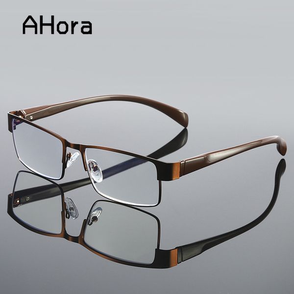 

ahora 2020 new metal business reading presbyopic glasses men fashion anti blue ray computer eyeglasses for presbyopia +1.0 to +4, White;black