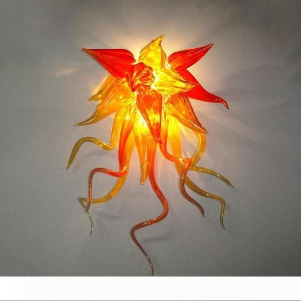 

100% mouth blown glass wall lights led bulbs wall lamps wholesale art flower wall sconce ing