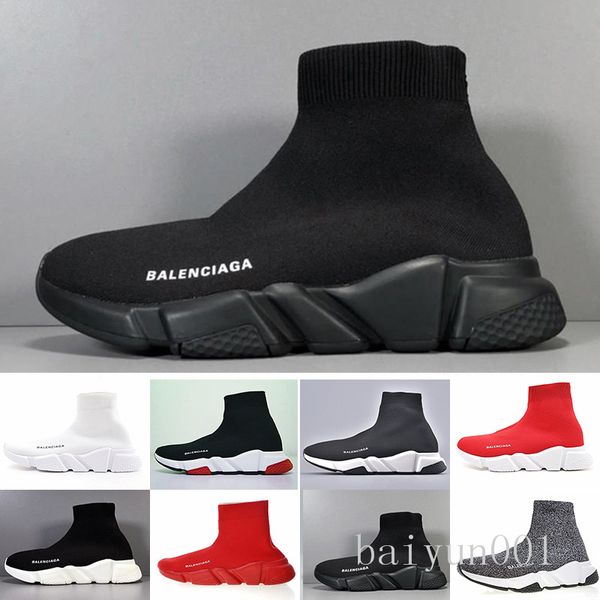 

дешевый дизайнер скорость тренер случайной обуви белых черные красные блестки плоских мода носки сапоги кроссовки мода тренеры runner t-6fr, Black