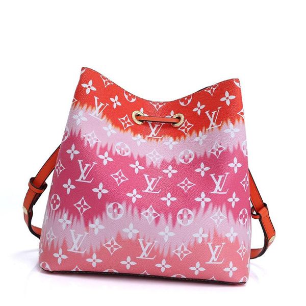 

fashion designer womens leather drawstring bucket bag new arrival lady shoulder bag women simple style crossbody bags with origin box