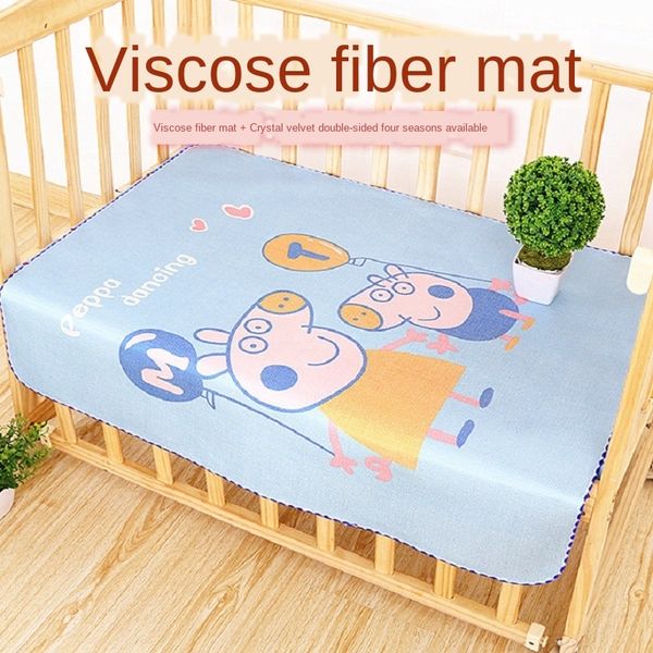 

ice silk mat baby bed urine pad finished waterproof washable double-sided crystal velvet crib ice silk urine pad