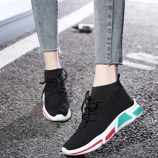 

2020 summer women ventilation sneakers shoes female flat with round toe casual sports shoes solid color casual #3