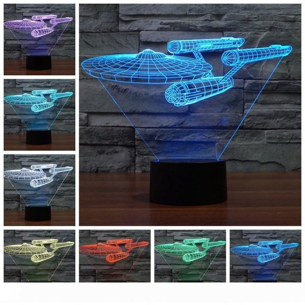 

3d illusion battleship remote contral table desk night light lamp home office childrenroom decoration and holiday birthday gift