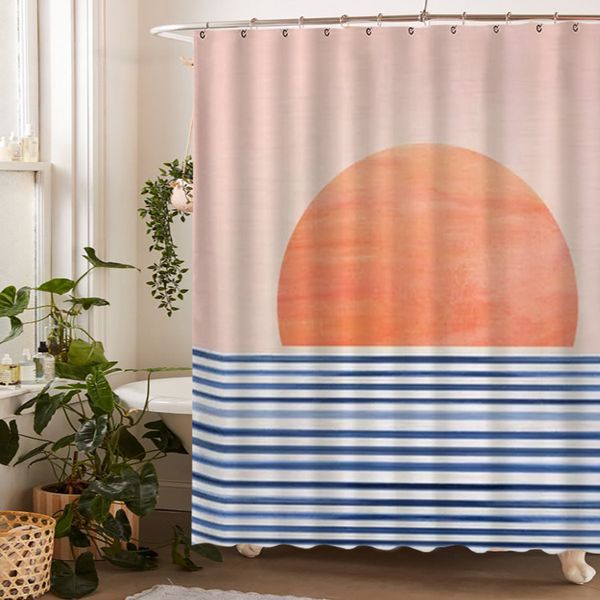 

bathroom sets shower curtain set pink ocean sunrise bathroom shower curtain dry and wet separation partition water blocking cloth bath water