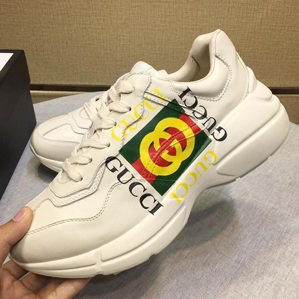 

women shoes fashion sneakers luxury luxury rhyton leather sneaker sports scarpe da donna with origin box sports women shoes fast ship, Black