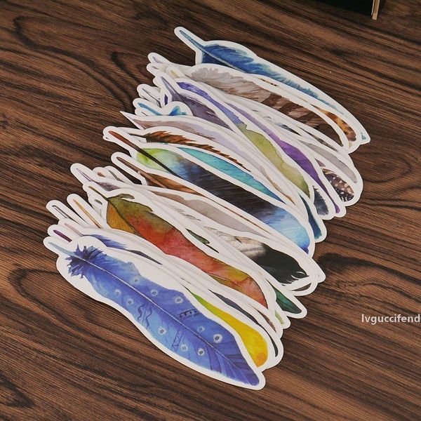 

30pcs/box feather bookmark marker paper cartoon bookmark student gift stationery film office school supplies
