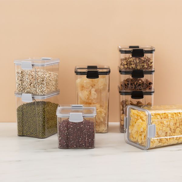 

kitchen spices nuts grade grain storage box sealed tank storage box transparent plastic household