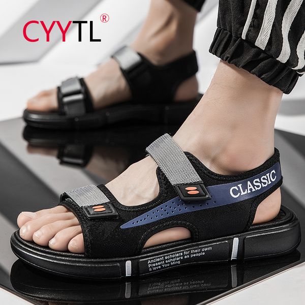 

cyytl men's sandals summer slip on garden shoes light weight beach sandals for men casual shoes water slippers sandale homme, Black