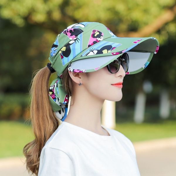

2020 sun female retractable dual-purpose sun uv-proof sun hat outdoor big edge beach sunscreen sunscreen hat, Blue;gray