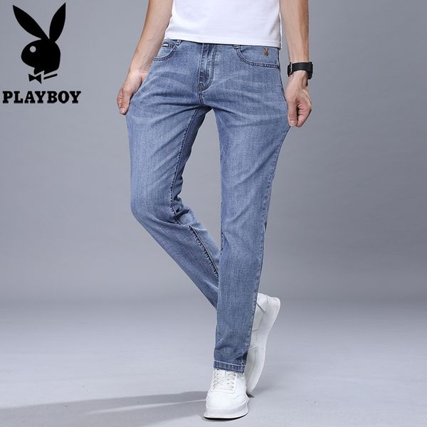 

playboy / playboy лето тонких мужской корейский стиль ноги супер мягкие ткани легко джинсы и джинсовая одежда, Blue