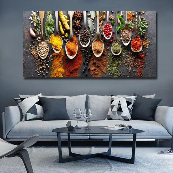 

spoon grains spices posters and prints restaurant posters and prints scandinavian wall art picture fosr kitchen room decor