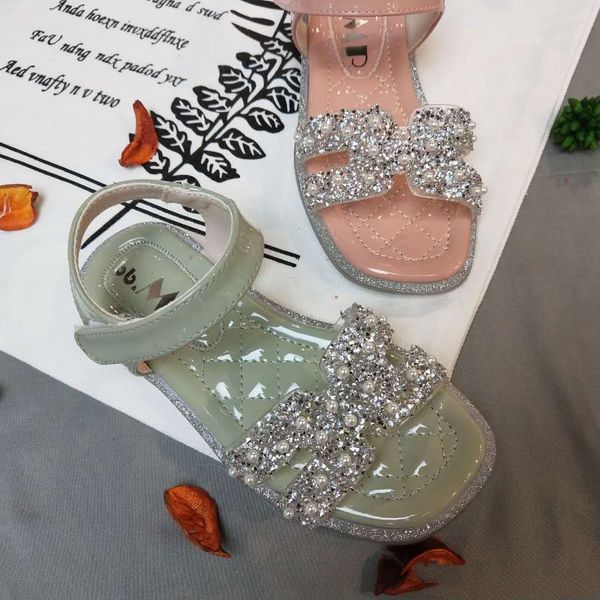 

2020 новых rhinestone детей корейской моды все соответствует и сандалии женщин среднесрочного детских сандалий, Black;red